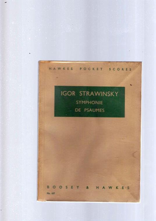 Symphonie De Psaumes - Igor Stravinskij - copertina
