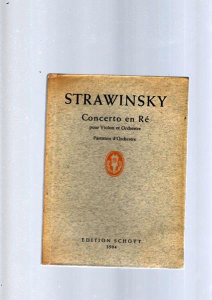 Concerto En Re - Igor Stravinskij - copertina