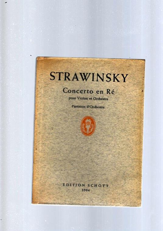 Concerto En Re - Igor Stravinskij - copertina