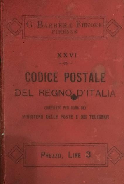 Codice postale del Regno d'Italia - copertina