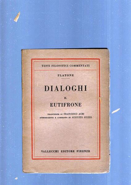 Dialoghi. Eutifrone - Platone - copertina