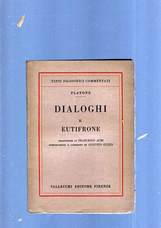 Dialoghi. Eutifrone - Platone - copertina