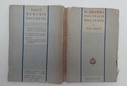 Il dramma politico dell'Italia - Cecil Jackson Squire Sprigge - copertina