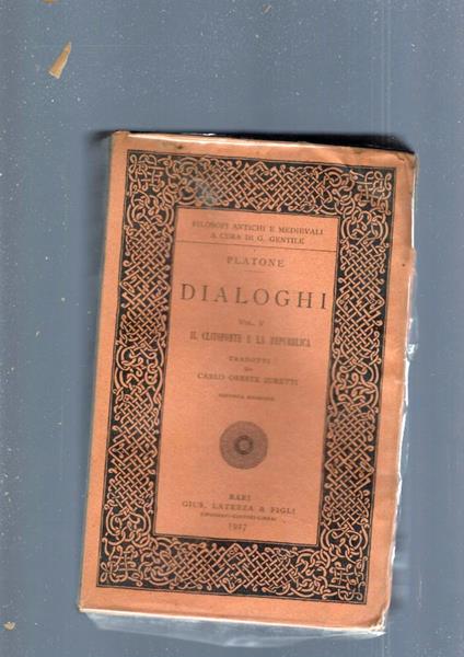 DIALOGHI vol. V - Platone - copertina