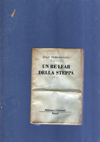 Re Lear Della Steppa - Ivan Turgenev - copertina