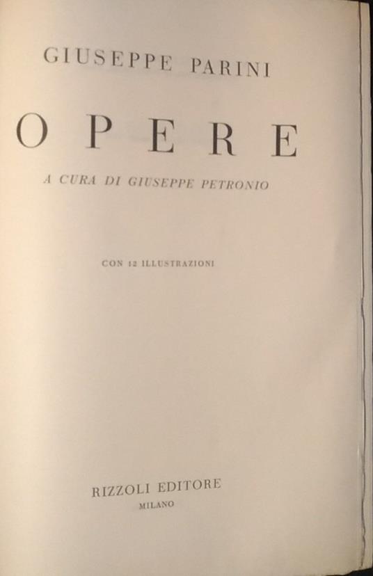 Opere - Giuseppe Parini - copertina