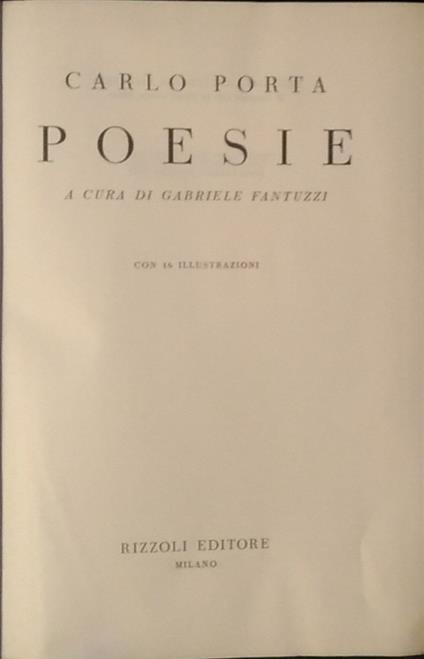 Poesie - Carlo Porta - copertina
