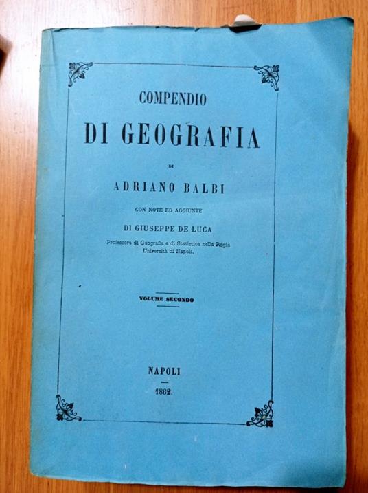 Compendio di Geografia (tre volumi) - Adriano Balbi - copertina