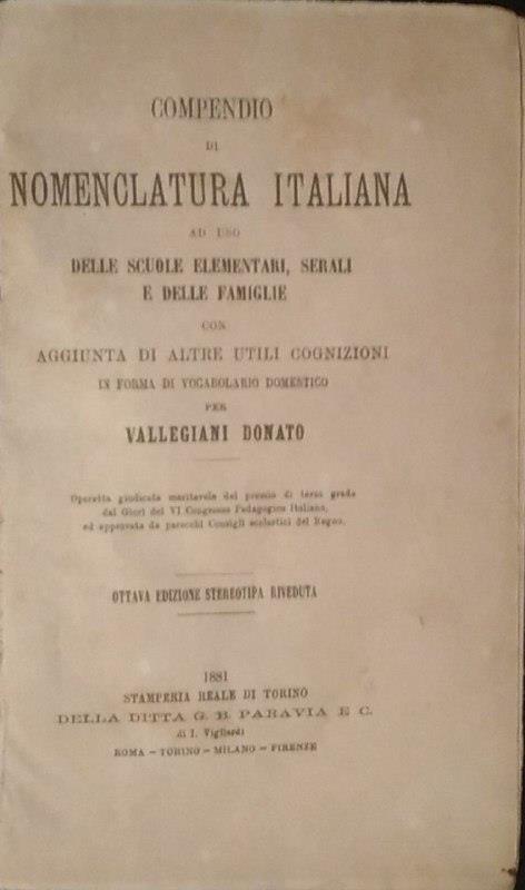 Compendio di nomenclatura - copertina