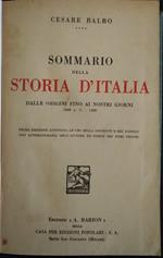 Sommario della storia d'Italia. Dalle origini fino ai nostri giorni. (2600 a. C. - 1848)