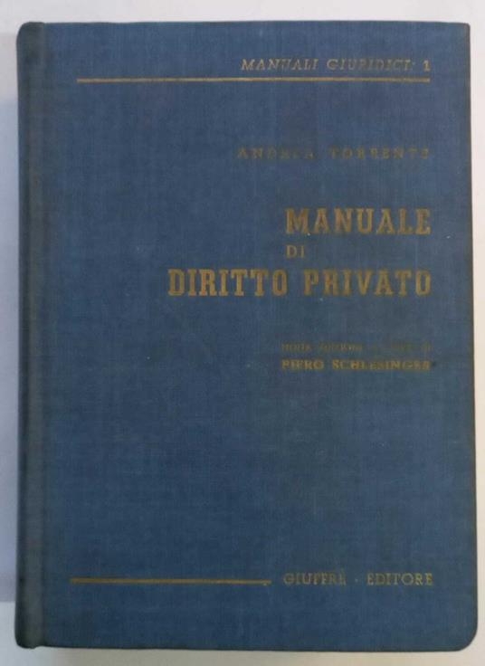 Manuale di Diritto Privato - Andrea Torrente - copertina