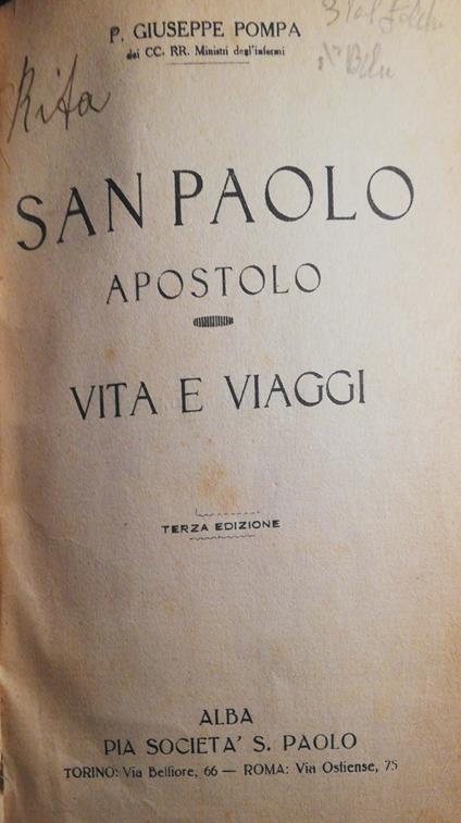 San Paolo Apostolo, vita e viaggi - copertina