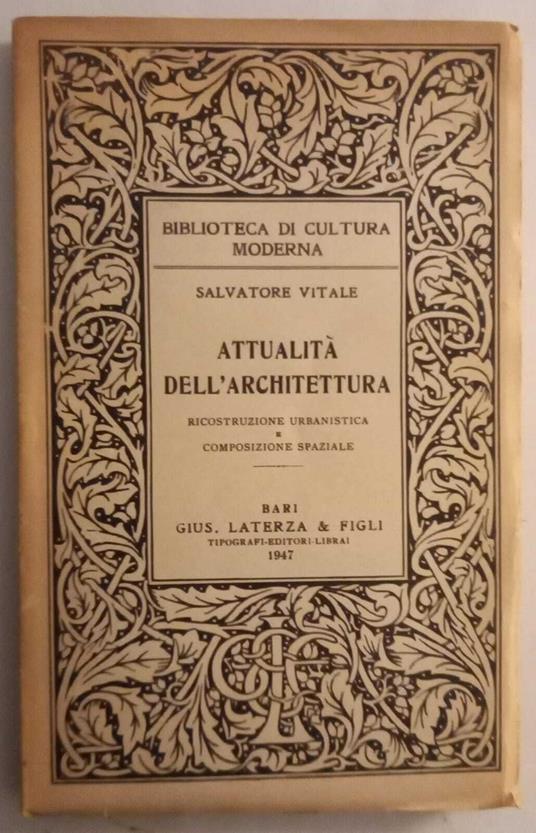 Attualità dell'architettura - Salvatore Vitale - copertina