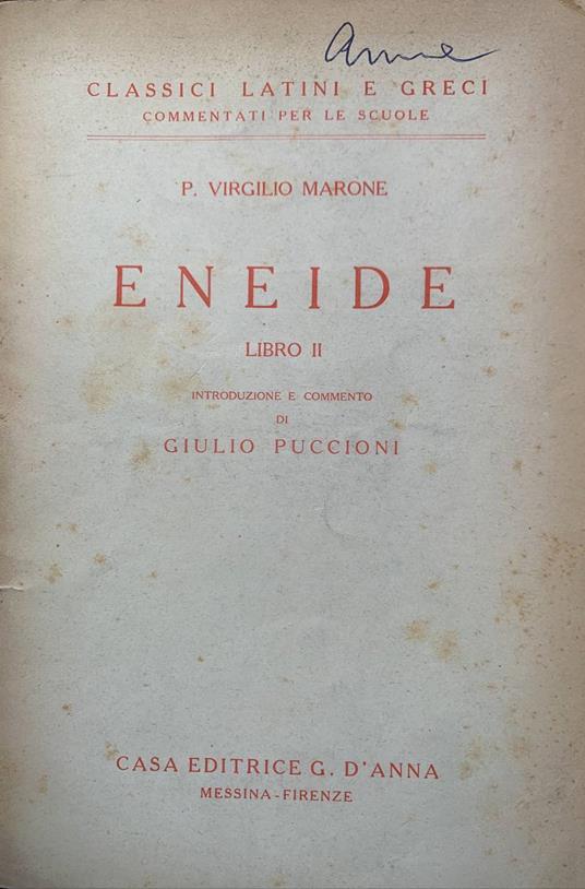 Eneide. Libro II - Publio Virgilio Marone - copertina