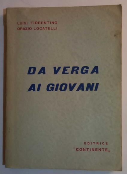 Da Verga ai giovani - copertina