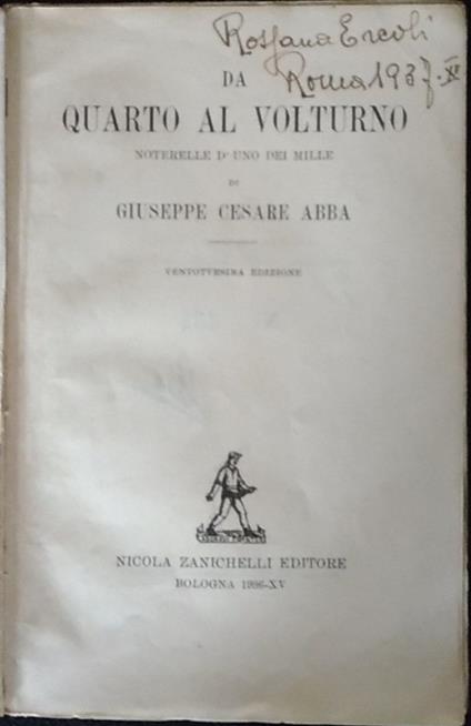 Da quarto al Volturno - Giuseppe Cesare Abba - copertina