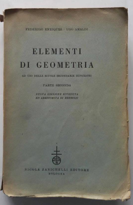 Elementi di geometria. Parte seconda - copertina