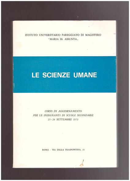 Le Scienze Umane - copertina