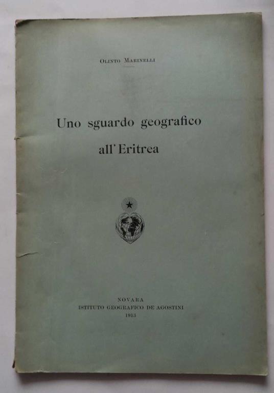 Uno sguardo geografico all'Eritrea (estratto) - Olinto Marinelli - copertina