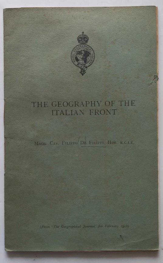 The Geography of the italian front. (Estratto) - Filippo De Filippi - copertina