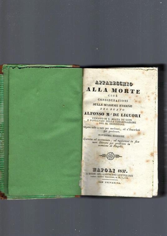 Apparecchio Alla Morte - Alfonso De Liquori - copertina