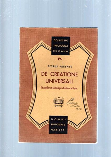 De Creatione Universali - copertina