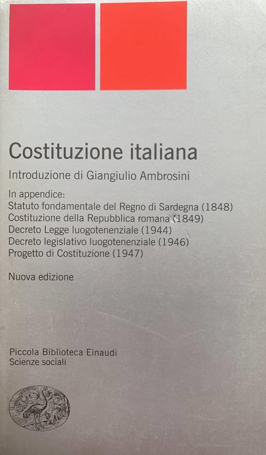 Costituzione italiana - Giangiulio Ambrosini - copertina