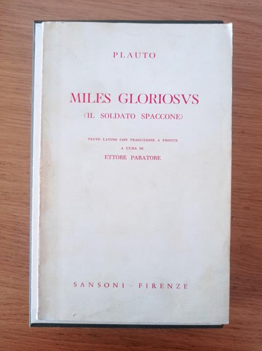 Miles Gloriosus - T. Maccio Plauto - copertina