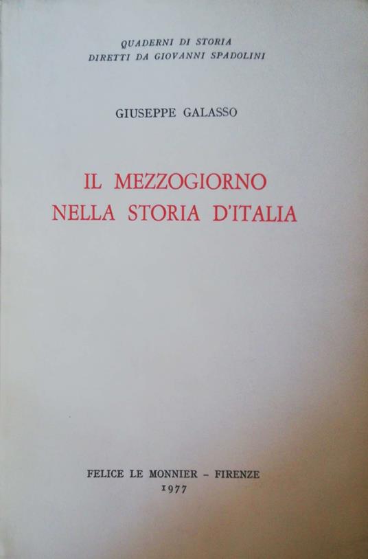 Il Mezzogiorno nella storia d'Italia - Giuseppe Galasso - copertina