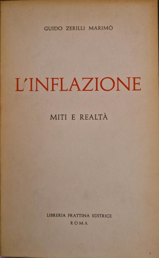 L' inflazione. Miti e realtà - Guido Zerilli Marimò - copertina