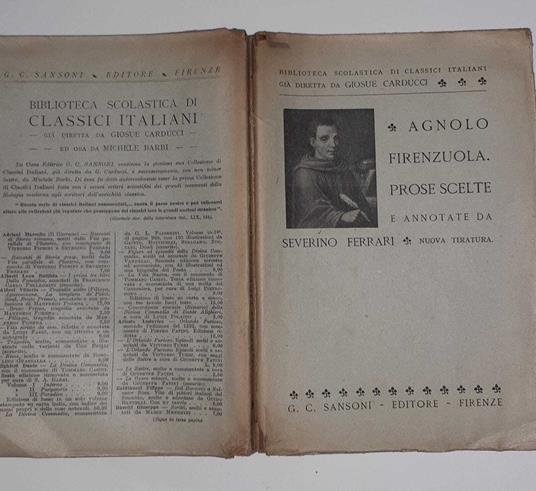 Prose scelte e annotate da Severino Ferrari - Agnolo Firenzuola - copertina