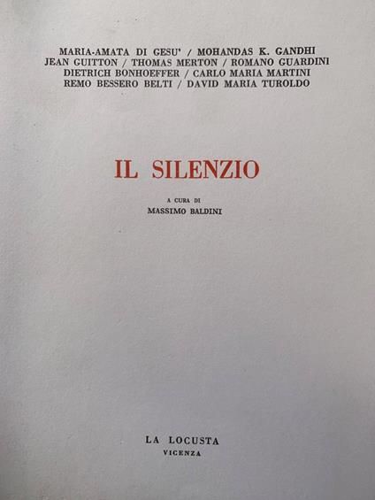 Il silenzio - copertina