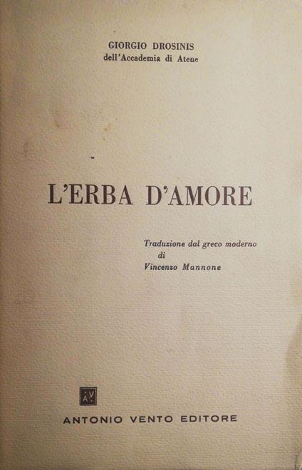 L' erba d'amore - copertina