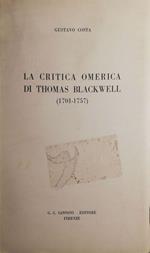 La critica omerica di Thomas Blackwell (1701-1757)