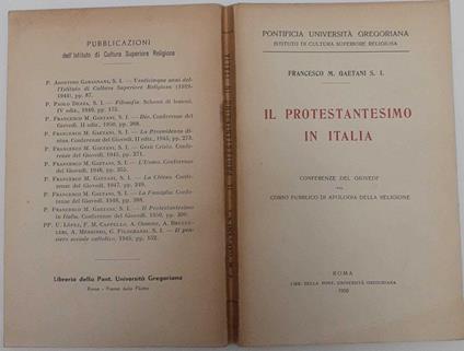 Il protestantesimo in Italia - copertina