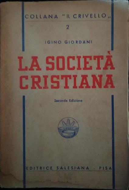 La società cristiana - Igino Giordani - copertina