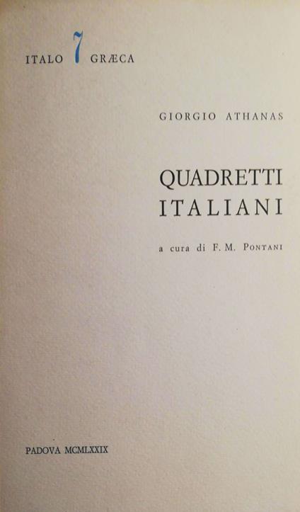 Quadretti italiani - copertina