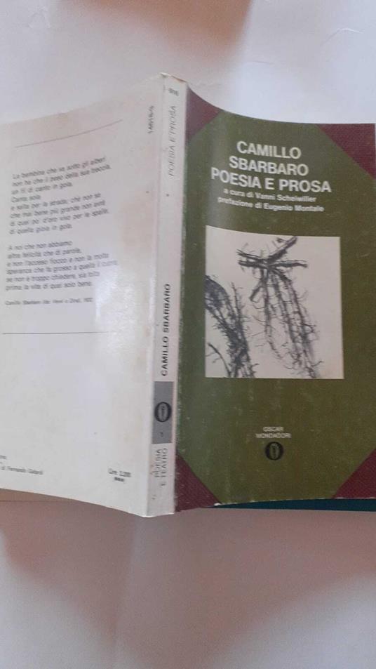 Poesia e prosa - Camillo Sbarbaro - copertina