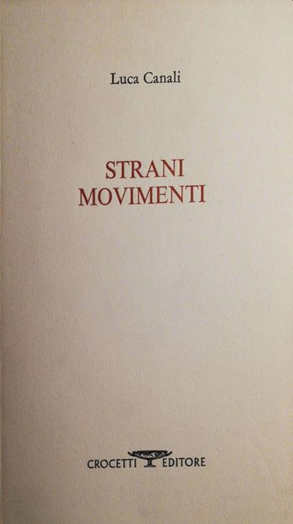 Strani movimenti - Luca Canali - copertina