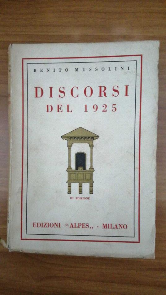 Discorsi del 1925 - Benito Mussolini - copertina