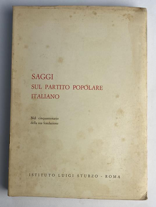 Saggi sul partito popolare italiano - copertina