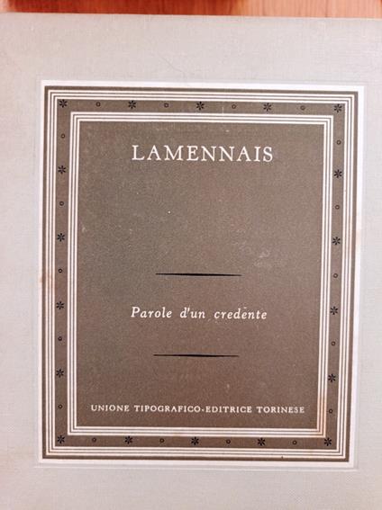 Parole d'un credente - copertina