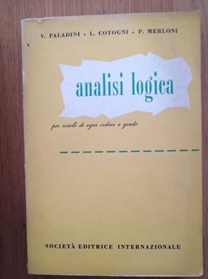 Analisi logica - copertina