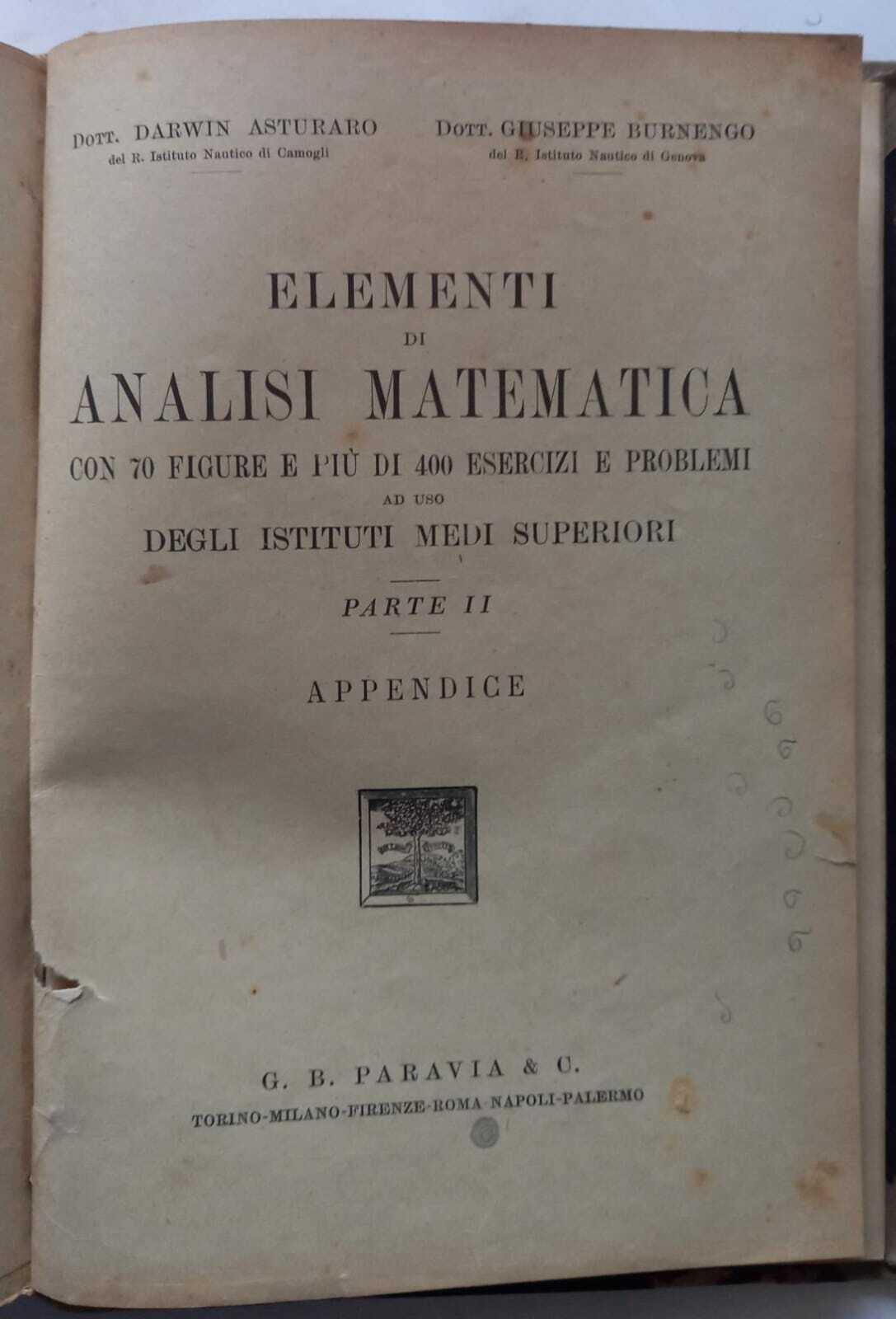 Elementi di Analisi Matematica. Parte II, piu' Appendice