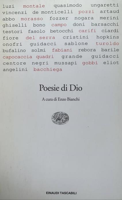 Poesie di Dio - Enzo Bianchi - copertina