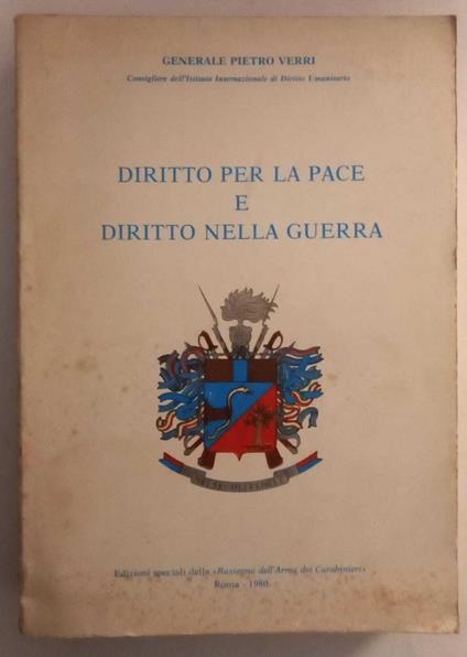 Diritto per la pace e diritto nella guerra - Pietro Verri - copertina