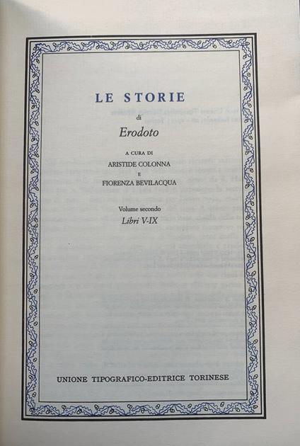 Le storie. Volume secondo: libri V-IX - Erodoto - copertina