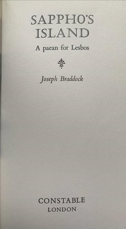 Sappho's island. A paen for Lesbos - copertina