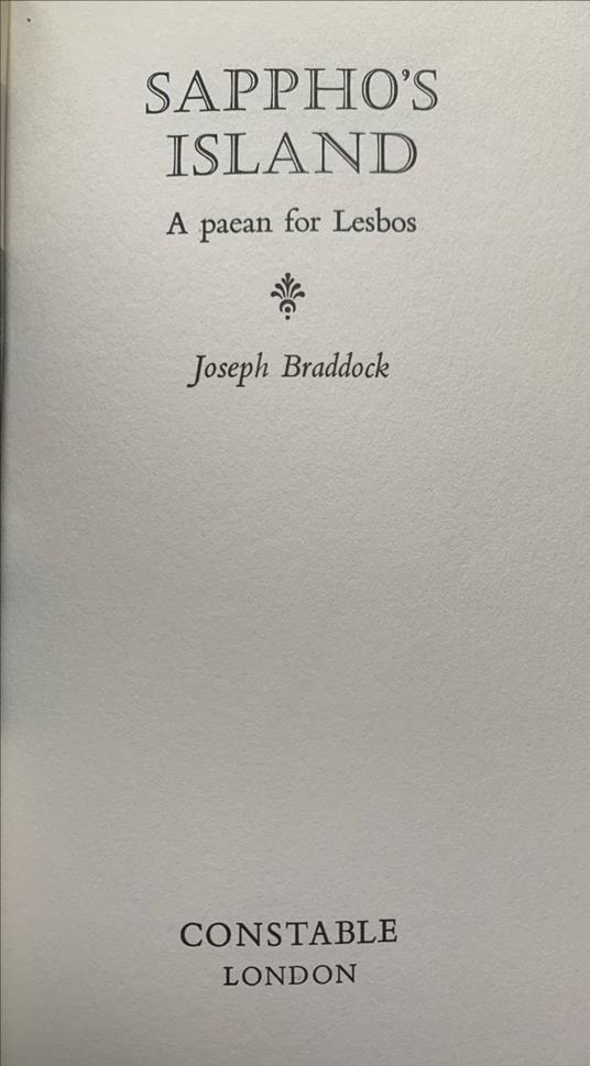 Sappho's island. A paen for Lesbos - copertina