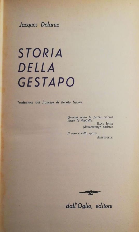 Storia della Gestapo - Jacques Delarue - copertina